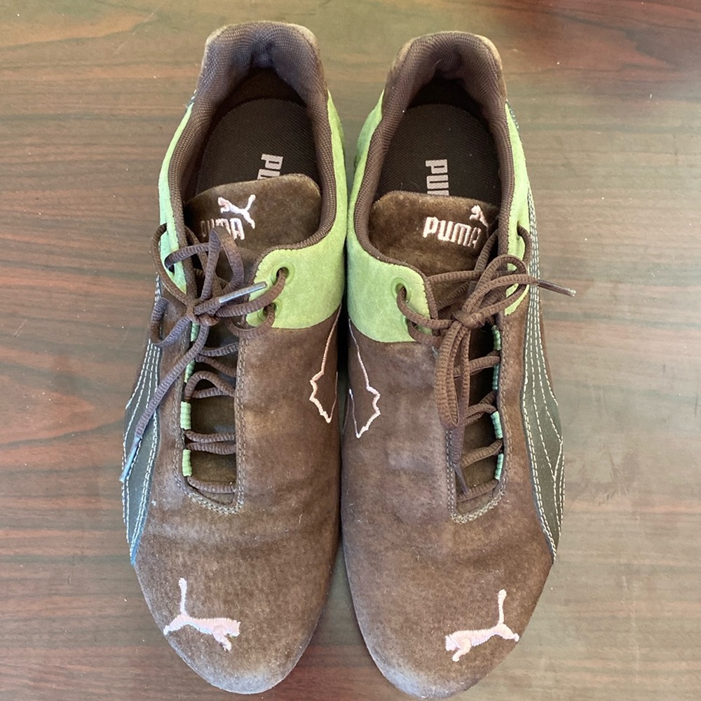 PUMA Brown/Green Suede Woman’s Sneakers